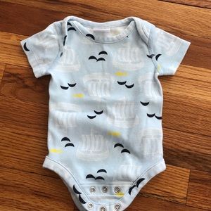 Hanna Andersson Blue boat onesie NEW